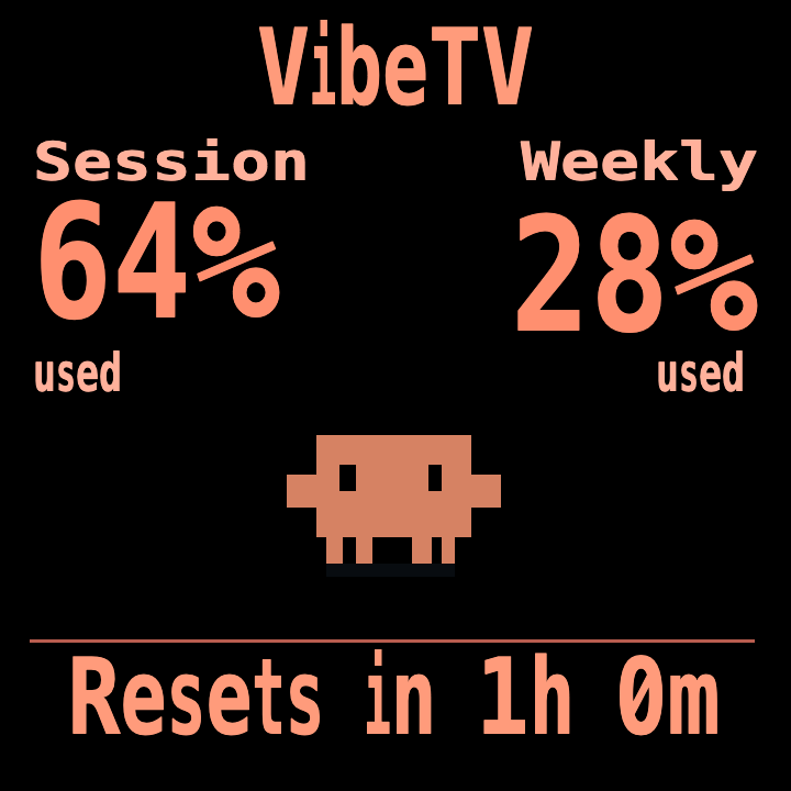 Claude Creature theme screen preview with example usage data