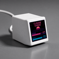 VibeTV with the Synthwave theme in a neutral studio setting